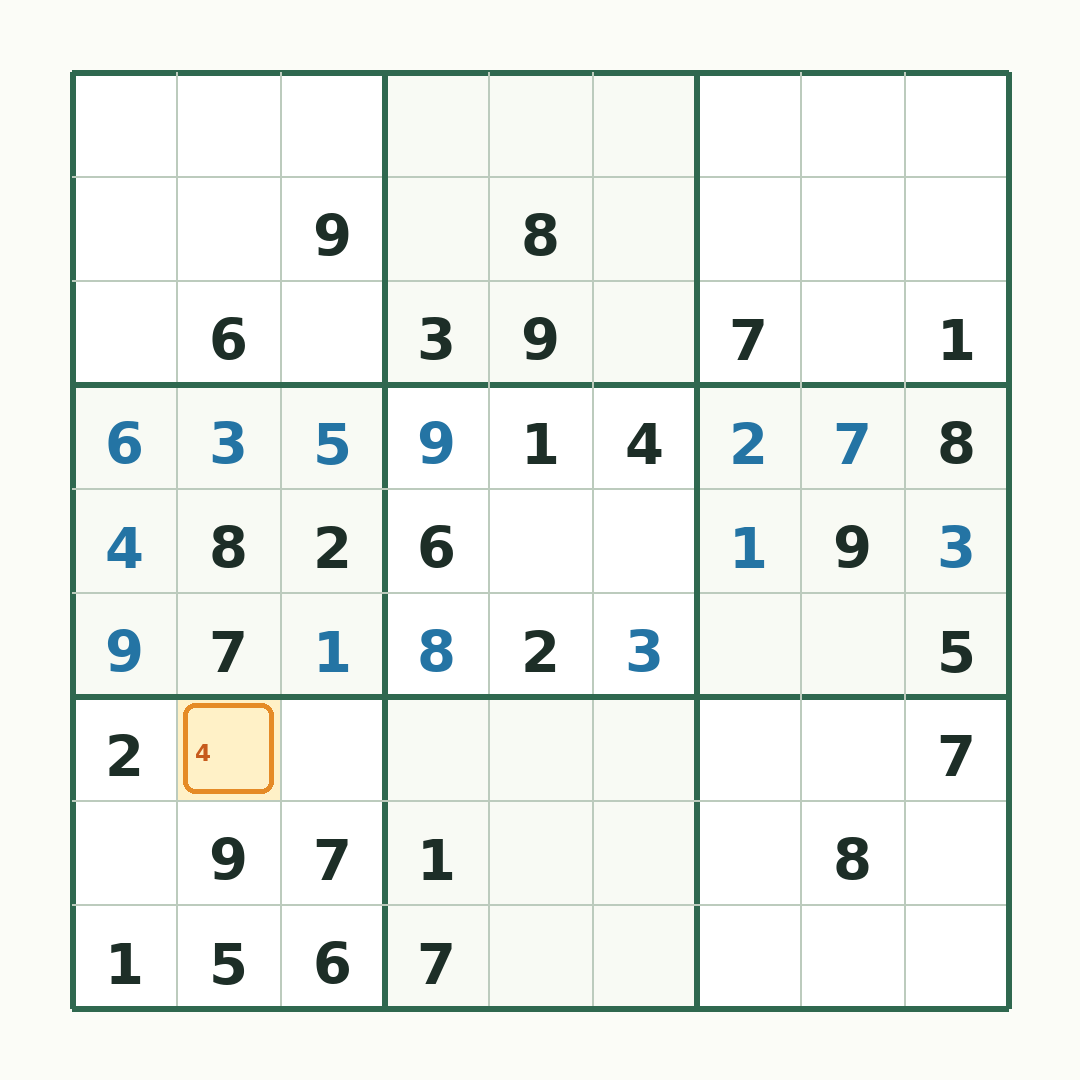 第14次落子：第7行第2列填入4