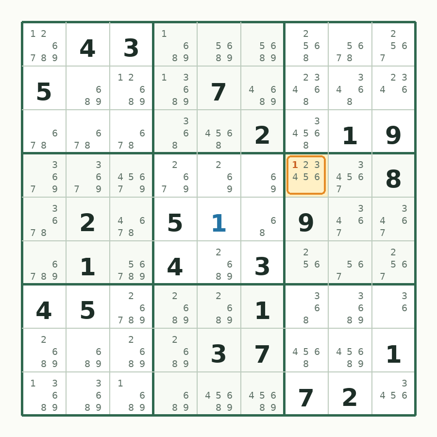 第 2 步数独棋盘图解