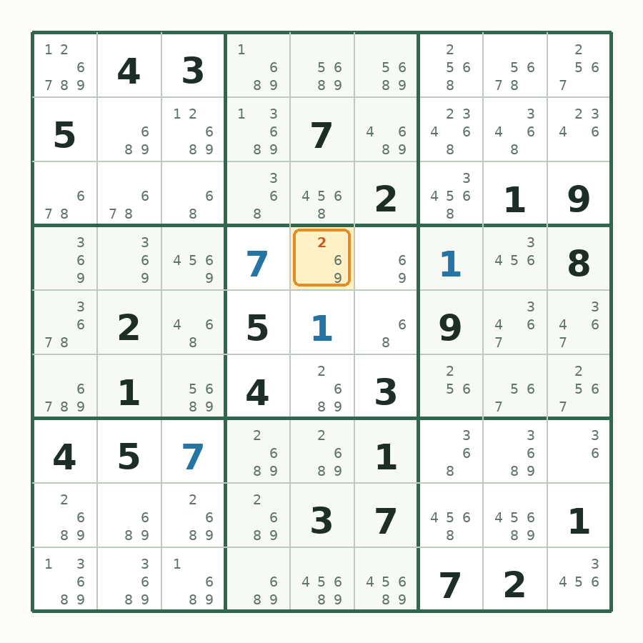 第 5 步数独棋盘图解