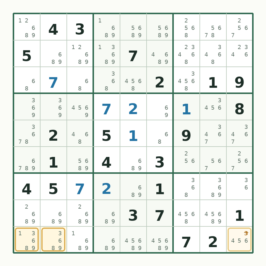 第 8 步数独棋盘图解