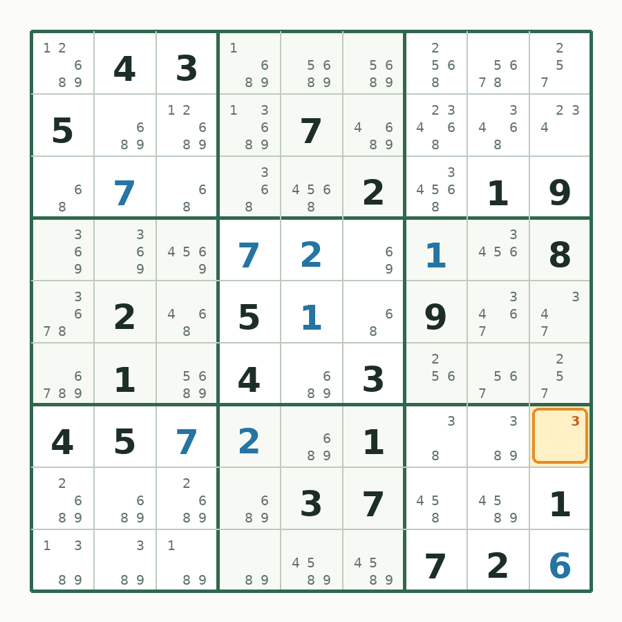 第 11 步数独棋盘图解