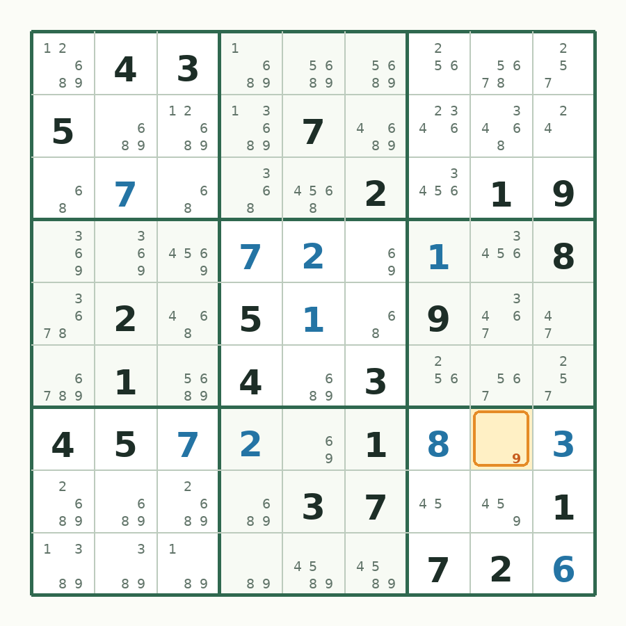 第 13 步数独棋盘图解