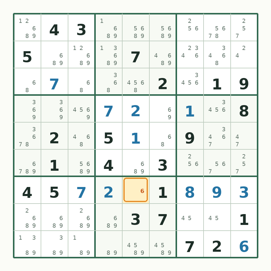 第 14 步数独棋盘图解