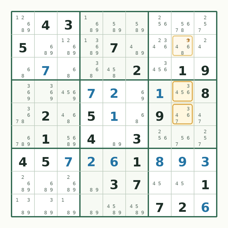 第 16 步数独棋盘图解