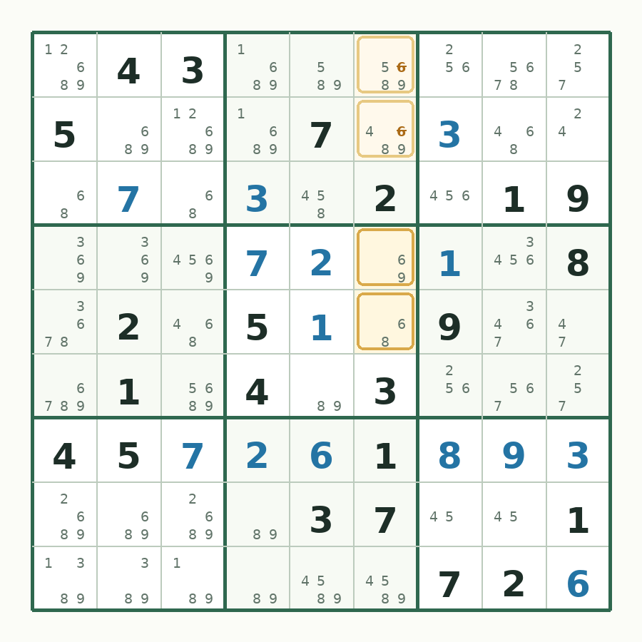 第 19 步数独棋盘图解