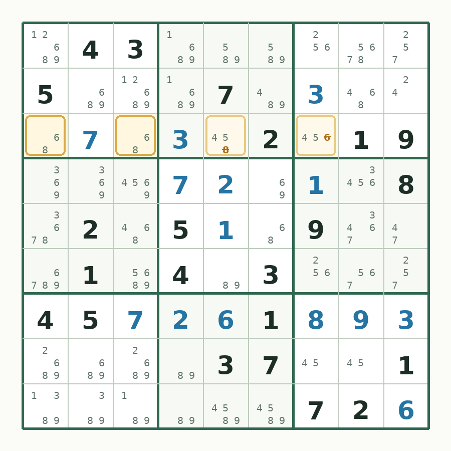 第 20 步数独棋盘图解