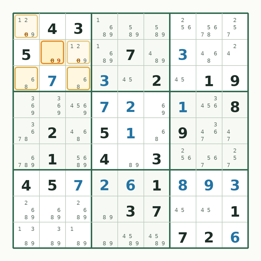 第 22 步数独棋盘图解
