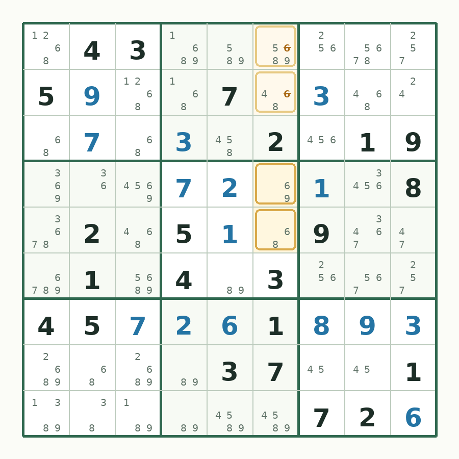 第 23 步数独棋盘图解