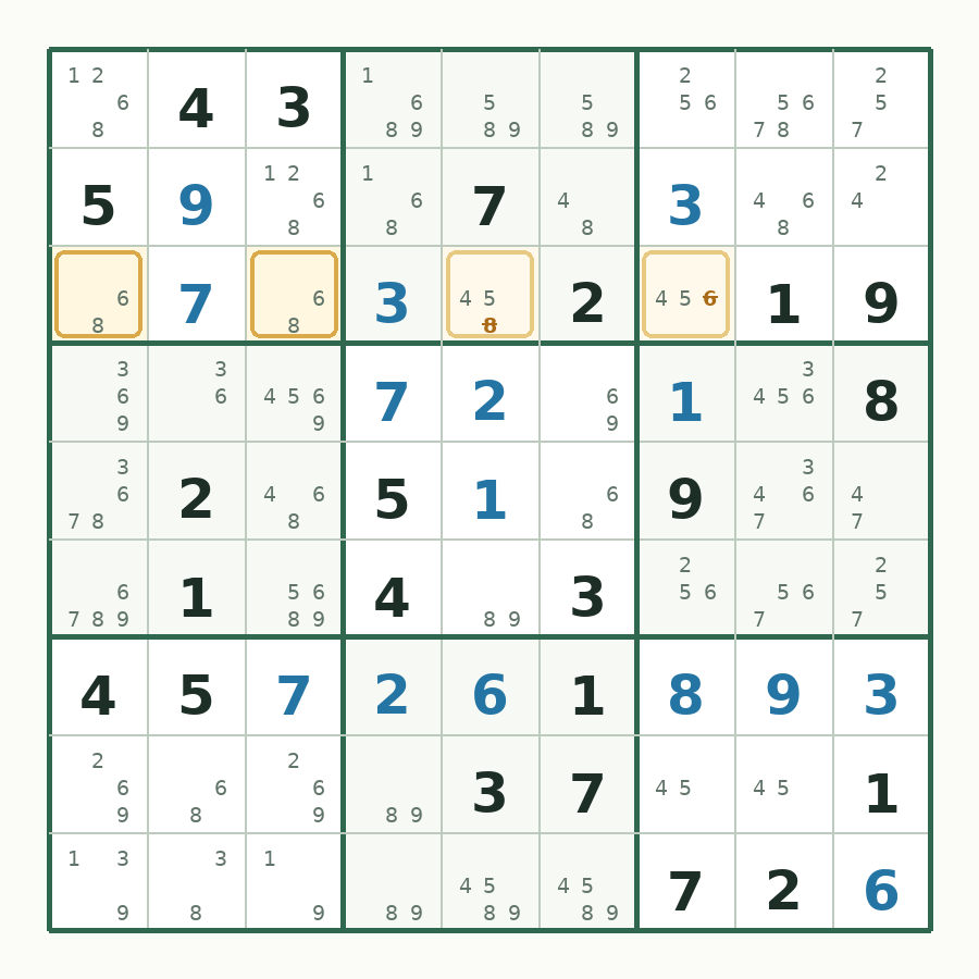 第 25 步数独棋盘图解