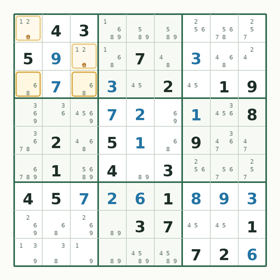 第 27 步数独棋盘图解