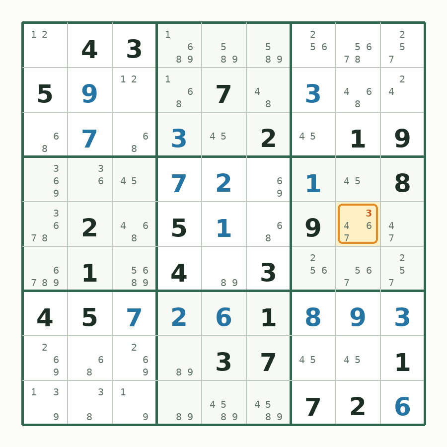 第 29 步数独棋盘图解