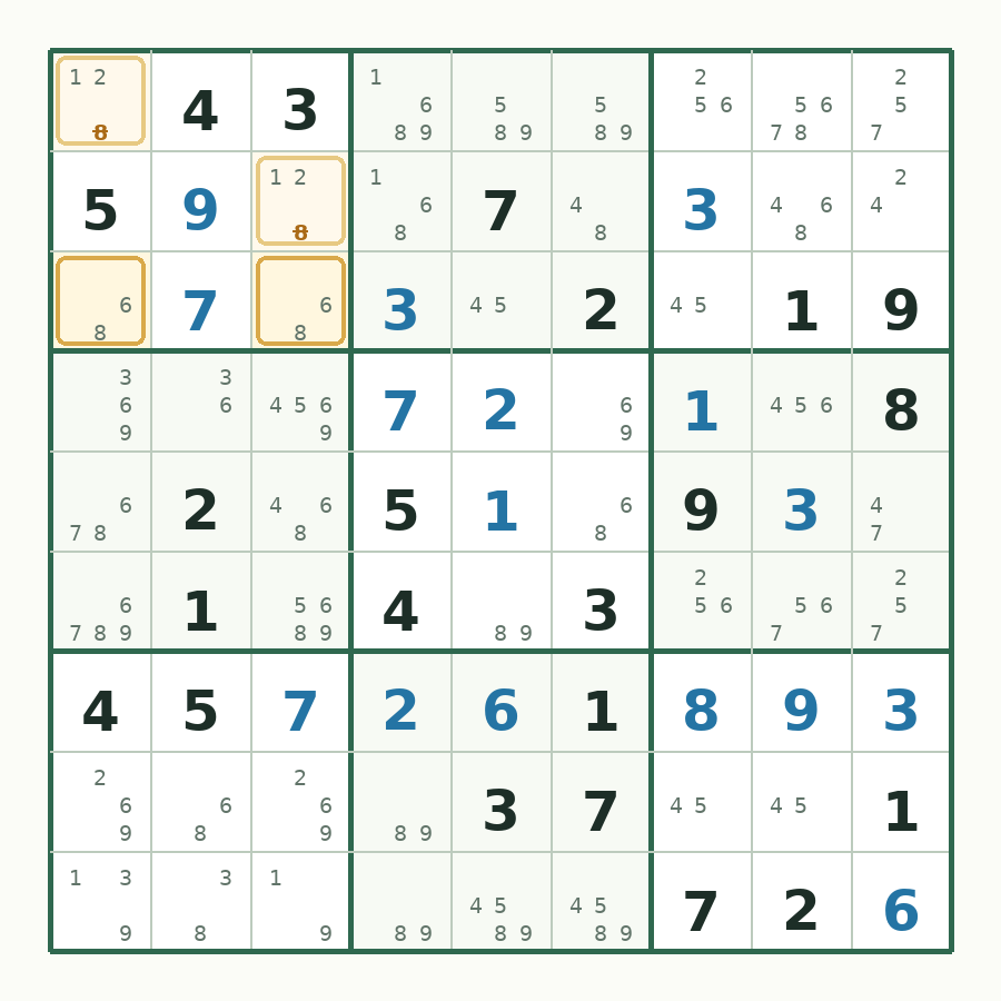 第 34 步数独棋盘图解