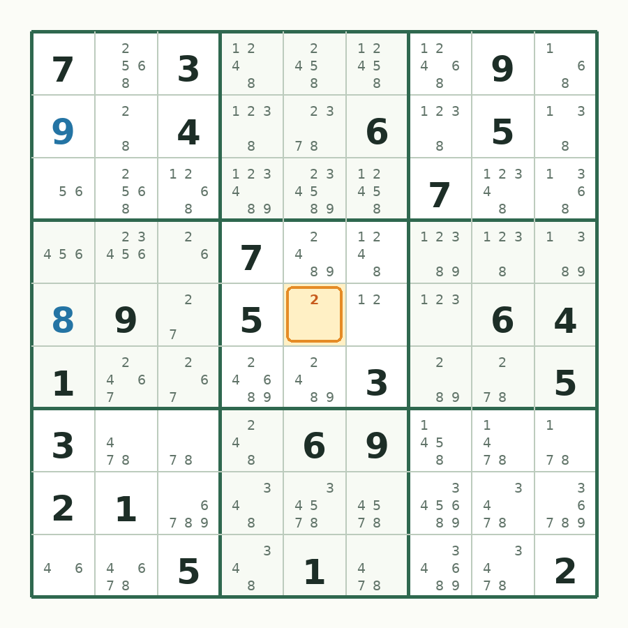 第 3 步数独棋盘图解