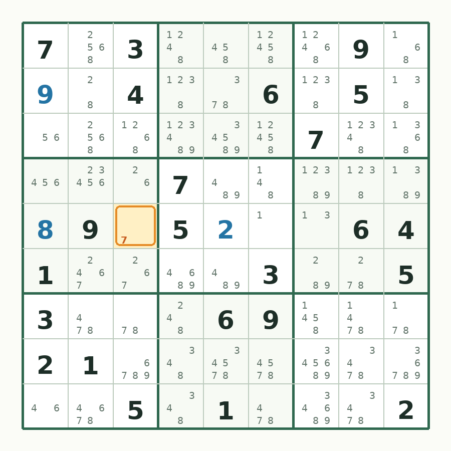 第 4 步数独棋盘图解