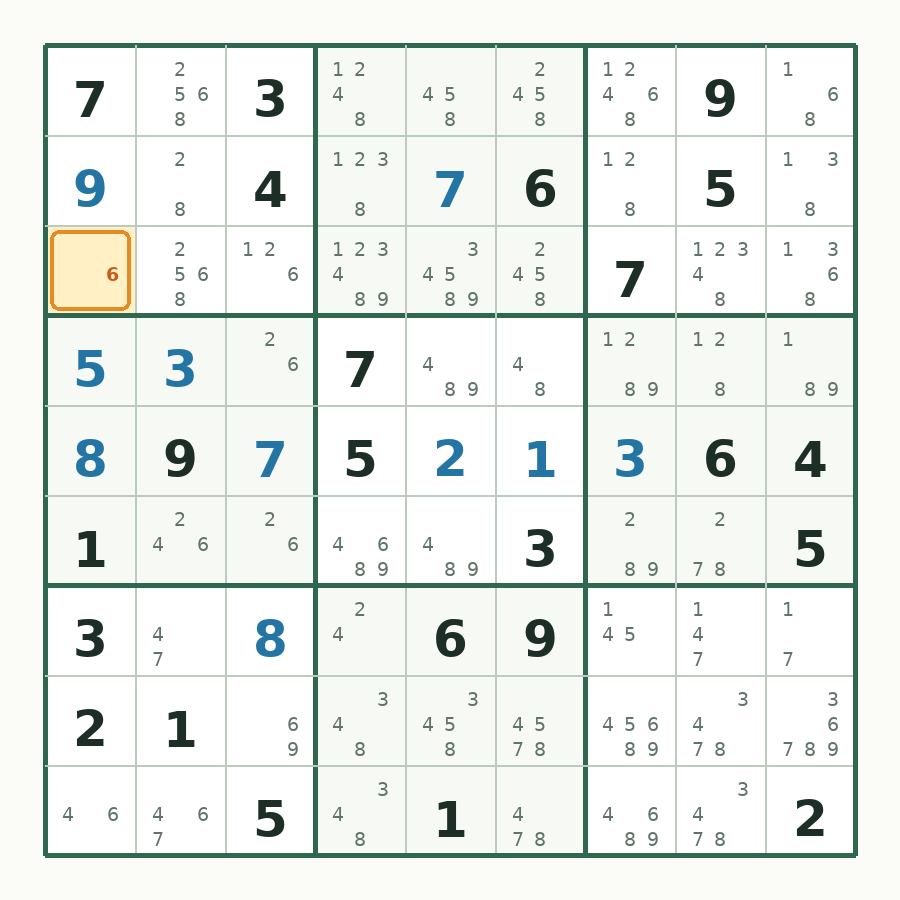 第 11 步数独棋盘图解