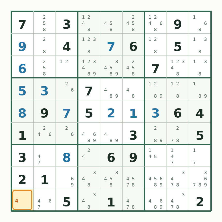 第 12 步数独棋盘图解