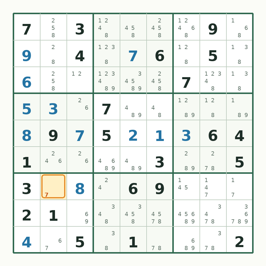 第 13 步数独棋盘图解