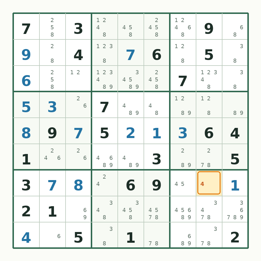 第 15 步数独棋盘图解