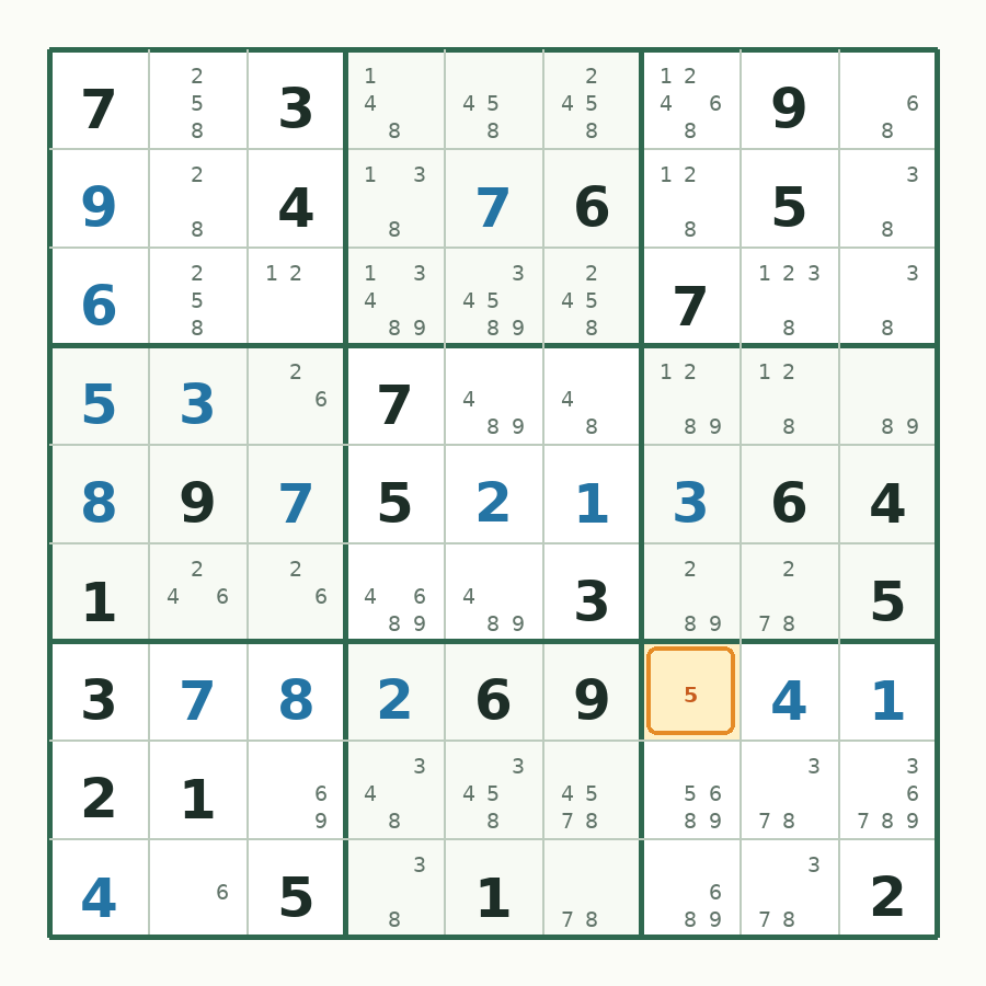 第 17 步数独棋盘图解