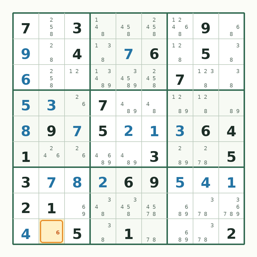 第 18 步数独棋盘图解