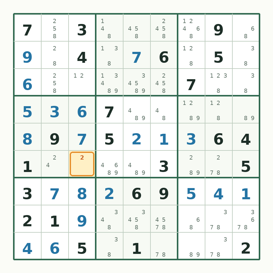 第 21 步数独棋盘图解