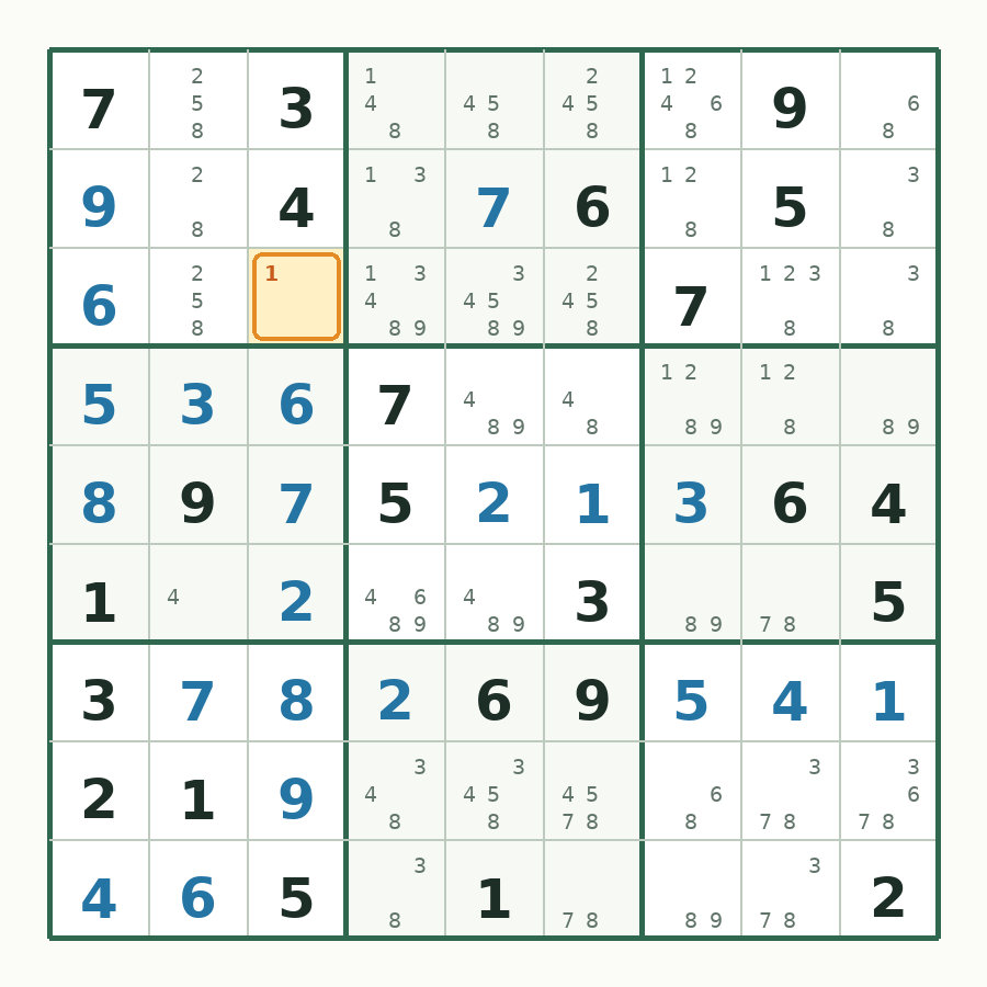 第 22 步数独棋盘图解