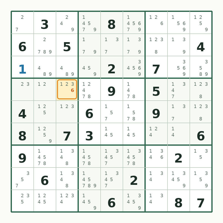 第 2 步数独棋盘图解