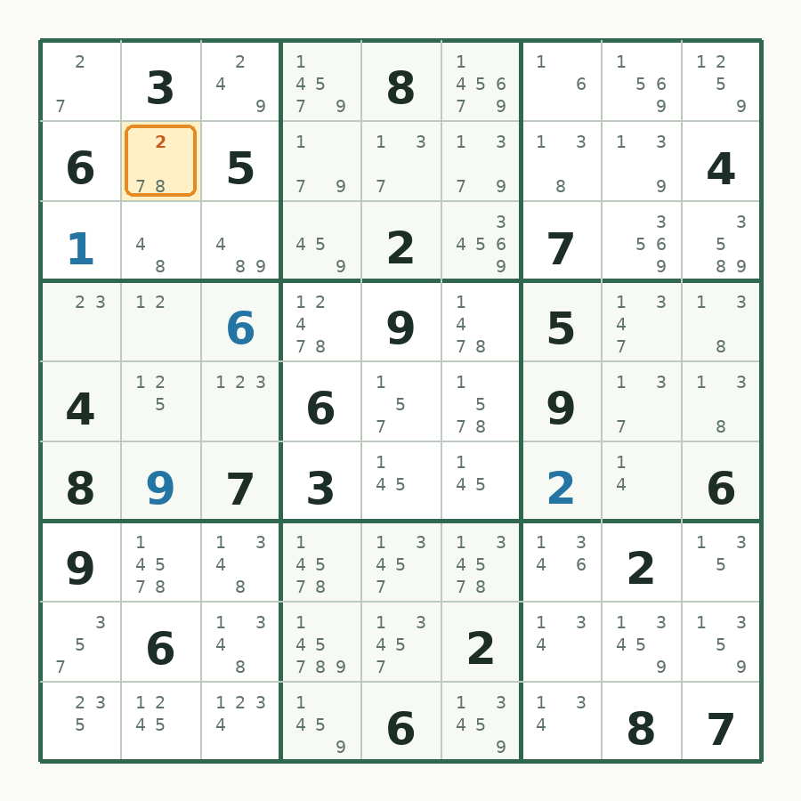 第 5 步数独棋盘图解