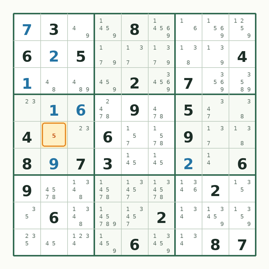 第 8 步数独棋盘图解