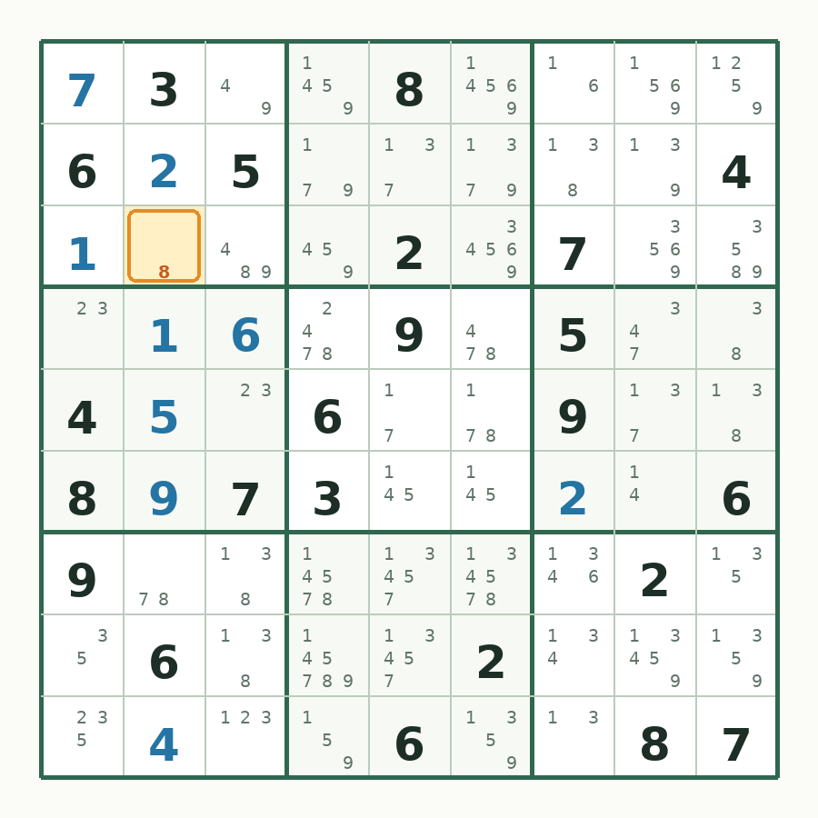 第 10 步数独棋盘图解