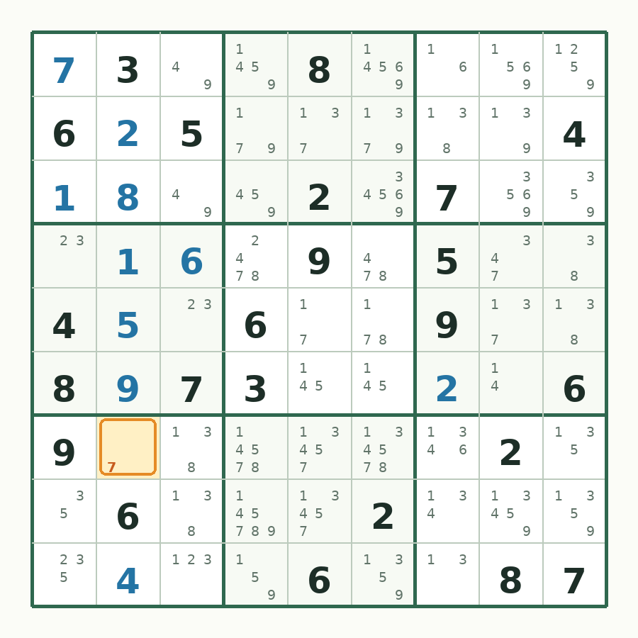 第 11 步数独棋盘图解