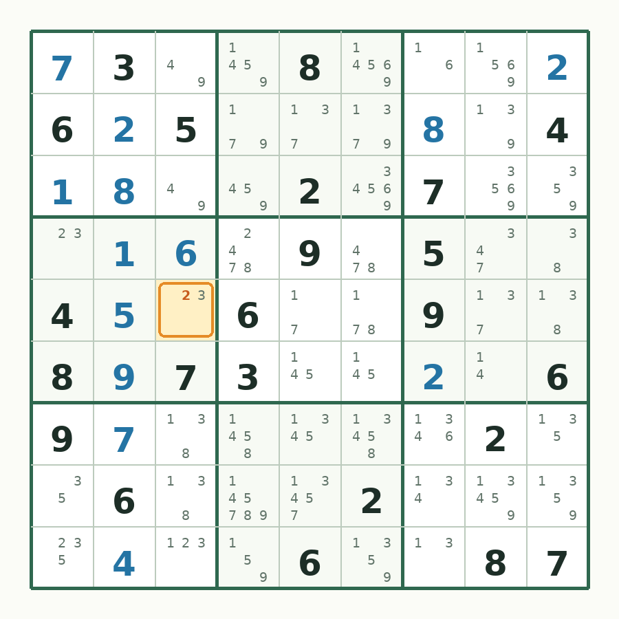 第 14 步数独棋盘图解