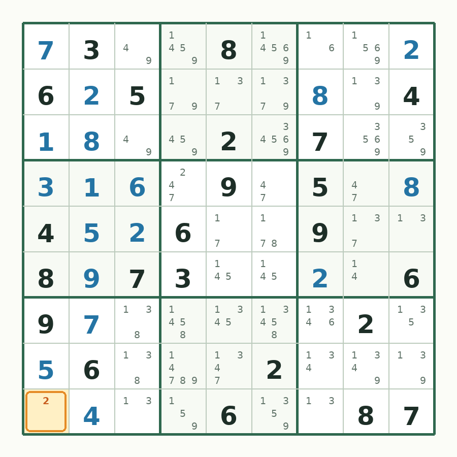 第 18 步数独棋盘图解