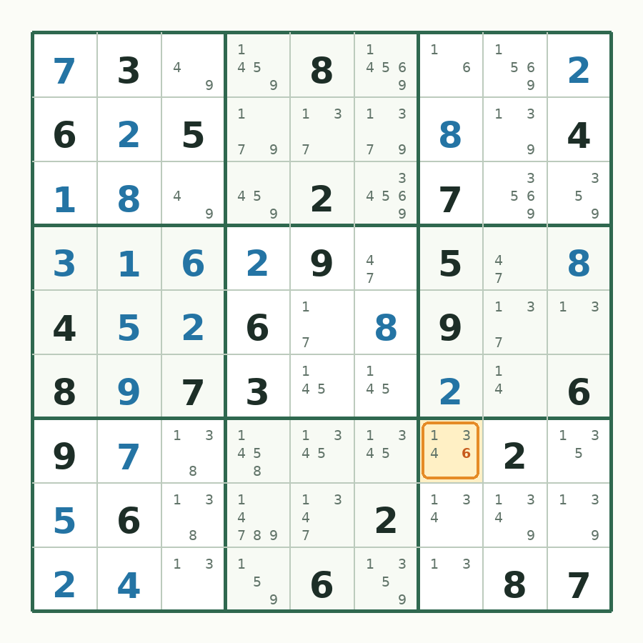 第 21 步数独棋盘图解