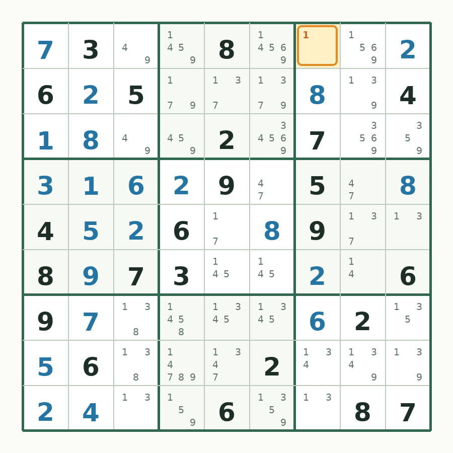 第 22 步数独棋盘图解